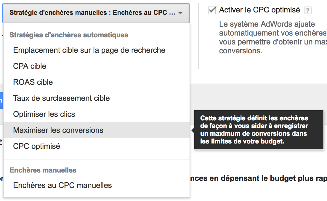 Stratégie d'enchères Maximiser les conversions